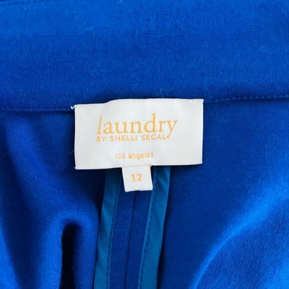 Laundry by Shelli Segal royal blue/ black trim Ponte knit blazer size 12. - Picture 8 of 8